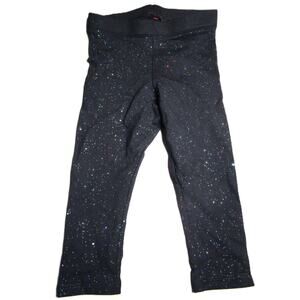 Cat & Jack Baby Girl Glitter Leggings Size 18M Black Starry Print Oeko-Tex